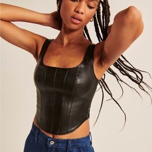 Vegan leather corset top